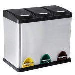 BEGRYF Trio j&auml;&auml;tmete sorteerimiskast, 24 l (3 x 8 l), h&otilde;bedane/must, 3 osaga