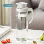 klaasist veepudel, 1400 ml baltos spalvos