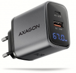 AXAGON ACU-PQ67D GaN Wall charger 67W, USB-A + USB-C, PD3.0/PPS/QC4+/SF, must