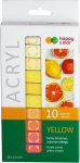 Happy Color akr&uuml;&uuml;lv&auml;rvid 10x12ml, kollased toonid