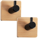 Isekleepuv konks bambus metallist must Orion 4.5x4.5cm 2 tk.