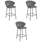 3-osaline baaritoolide komplekt Gatta, hall/must
