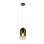 Rippvalgusti Candellux Aspra must 1x60W E27 merevaigukollase klaasist varjuga