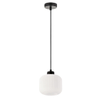 Ripplamp Candellux Estilo musta raamiga valge klaasist vari E27 1x40W