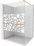 Mexen Kioto+ du&scaron;isein riiuliga Walk-in 140 x 200 cm, valge muster, harjatud vask - 800-140-121-65-85