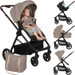 Lapsevanker koos Lionelo Greet Beige Taupe 3in1 turvatooliga Astrid Lite i-Size Hid