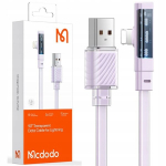 MCDODO nurga all olev USB-v&auml;lkkaabel 36W iPhone 13 14 jaoks, lilla, 2M