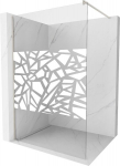 Mexen Kioto du&scaron;isein Walk-in 70 x 200 cm, valge muster 8 mm, harjatud nikkel - 800-070-101-97-85, 70 x 200