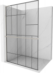 Mexen Kioto+ L du&scaron;inurk riiuliga Walk-in 80 x 200 cm, must mustriga, harjatud nikliga - 800-080-123-97-78