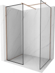 Mexen Kioto du&scaron;isein Walk-in 90 x 70 cm, must raam, roosa kuld - 800-090-202-60-70-070