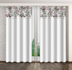 Eurofirany pimendav kardin ZMK-055, 160x270 cm, valge/roosa