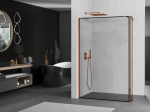 Mexen Kioto du&scaron;isein Walk-in 140 x 30 cm, must raam, roosa kuld - 800-140-212-60-70-030