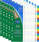 Kiirk&ouml;itja vahelehed A4 indeksiga, pastelsed, 26 osa, 22.5x30 cm &mdash; kontoritarvikud, dokumentide organiseerimine, plastikust vahelehed, koolitarbed, registraatori indeksid, arvete sorteerimine, &otilde;ppevahendid