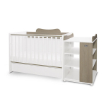 Muundatav lastevoodi Lorelli Multi, 120x60/190x82 cm, valge/kohvi v&auml;rvi