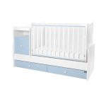 Muudetav lastevoodi Lorelli Trend Plus New, 110x62/161x62 cm, valge/helesinine