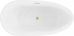 Mexen Eos vabadalt seisev vann 170 x 75 cm, valge/must, kuldne harjatud &uuml;levool - 52471707575-55