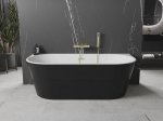 Mexen Oval vann vaba paigaldus, seina&auml;&auml;rne 180 x 80 cm, valge/must, &uuml;levool kuldne harjatud - 52671808075-55, 180 x 80 cm