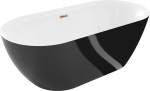 Mexen Roxy vabadalt seisev vann 170 x 80 cm, valge/must, &uuml;levool roosa kuld - 51201708075-60