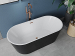 Mexen Luna vabadelt seisev vann 170 x 80 cm, valge/must, &uuml;levoolu roosa kuld - 52031708075-60, 170 x 80 cm
