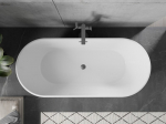 Mexen Flavia vaba seisev vann 170 x 75 cm, valge/must, &uuml;levool gunhall harjatud - 54031708075-66, 170 x 75 cm