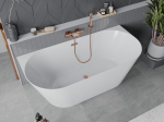 Mexen Oval Slim vann vabas seisev seinapealne 170 x 80 cm, valge, harjatud vaskne &uuml;levool - 52661708000-65, 170 x 80 cm