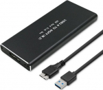V&auml;lise k&otilde;vaketta adapter Qoltec alumiiniumkorpus | M.2 SSD-k&otilde;vaketta pesa | SATA | NGFF | USB 3.0 | SuperSpeed 5 Gb/s | 2 TB | Must
