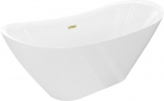 Mexen Lotos freestanding vann 170 x 75 cm, valge, harjatud kuldne &uuml;levool - 52051707700-55, 170 x 75 cm