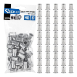 Geko Keermestatud mutter MODEL G02911J, 50tk, M10, 1,0-3,5mm, alumiinium, sooniline, silindriline