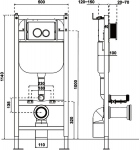 Mexen Tex Air E pneumaatiline peidetud raam WC-le - 61109A, 114 x 50 x 10 cm