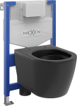 Mexen Carmen seina sisse peidetud WC-raam Fenix XS-F koos WC-potiga, must matt - 6803388XX85, 49x37x34
