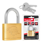 Tvardy tugevdatud messingist lukk 40mm T00422, 40mm, 33mm, 14mm, 6.5mm, 24.5mm, 22mm, messing, k&otilde;venenud teras, 3 v&otilde;tit