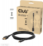 Club3D Video kaabel CAC-1563, 2 m, USB Type-C, DisplayPort, 8K120Hz, 54 Gbit/s, 2160p/4320p, sirge pistik, Must