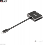 Club3D USB keskjaam CSV-1552 1 x DisplayPort, 1 x HDMI, 4K60Hz, must