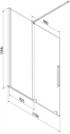 Mexen Velar kaheraamiline vannipaneel 2-osaline, l&uuml;kand, 170 x 150 cm, grafiit, must - 896-170-000-41-70