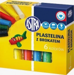 Plastiliin glitteriga 6 v&auml;rvi ASTRA - ASTRA kirjatarbed - ASTRA kirjatarbed