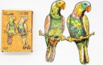 Puidust &ouml;kopuzzle 120 lainelised papagoid A3 - PuzzleOK