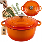 Emaileeritud malmpott 4l, oranž, 24cm