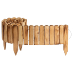 Creative Home puidust aia&auml;&auml;ris, 200 x 20 cm &ndash; k&otilde;rge painduv m&auml;nnipuidust palisaad, p&otilde;letatud puidu efekt, muru- ja peenrapiire