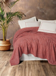 L'essentiel Maison voodikate ja voodipesukomplekt Loom, 240x230 cm, veinipunase/valge v&auml;rviga