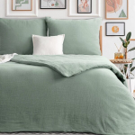 Voodipesukomplekt Muslin, 140x200 cm, 1 tk 70x80 cm, 100 % puuvill, roheline
