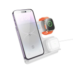 HOCO juhtmevaba laadija 3in1, &uuml;hildub MagSafe ja Apple Watch tehnoloogiaga 15W CQ19 h&otilde;bedane