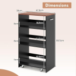 K&ouml;&ouml;gik&auml;ru, 47.5x30x80.5 cm, must, panipaik