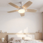 Laeventilaator LED-valgusega, 106 cm, vaikne kahepoolne, 5 labaga, 6 tuulesuuna seadistust,3 valguse v&auml;rvi,1/4/8-tunnine taimer