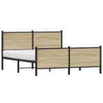 vidaXL metallist voodiraam ilma madratsita Sonoma tamm 160x200 cm