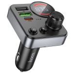 FM transmitter (USB, MicroSD, Bluetooth 5.4), autolaadija: 1xUSB-C, 1xUSB, kuni 30W, QuickCharge kuni 12V 2.5A: Hoco E86 - Must