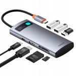 Baseus Metal Gleam 7in1 Usb-c jaotur: Hdmi 4k, 3x Usb 3.0, Pd, Sd