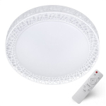 LED laevalgusti plafoon 48cm valge 100W, &uuml;mmargune, puldiga, h&auml;mardatav ja muudetav v&auml;rvitemperatuur