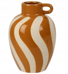 Keraamiline vaas k&otilde;rvaga suur triibuline eri v&auml;rvi 19x13cm 1tk, 19x13 cm