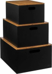 Dekoratiivsete hoiukarpide komplekt 5five Simply Smart Bava, must, 3 tk