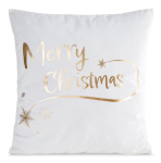 Eurofirany j&otilde;ulup&uuml;ha dekoratiivne padjap&uuml;&uuml;r Merry Christmas PSWA-241, 45x45 cm, valge/kuldne